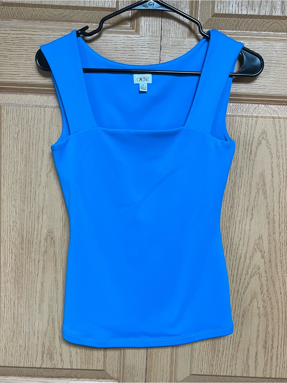 Cache Y2K Revival Cobalt Blue Square Neck Tank Top Size Small Coastal Chic